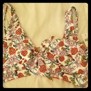 NWT Anthropologie Floral Bikini Top Size Medium